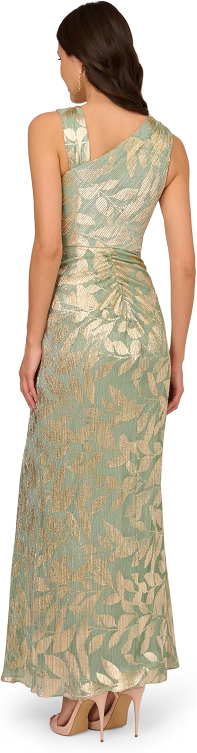 Adrianna Papell Womens Foil Asymmetric Gown - Image 2