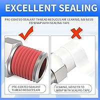 Vista 7 de ChillWaves Enchufe de aire industrial, enchufes neumáticos macho NPT de 1/4", accesorios para compresores de aire (paquete de 15)