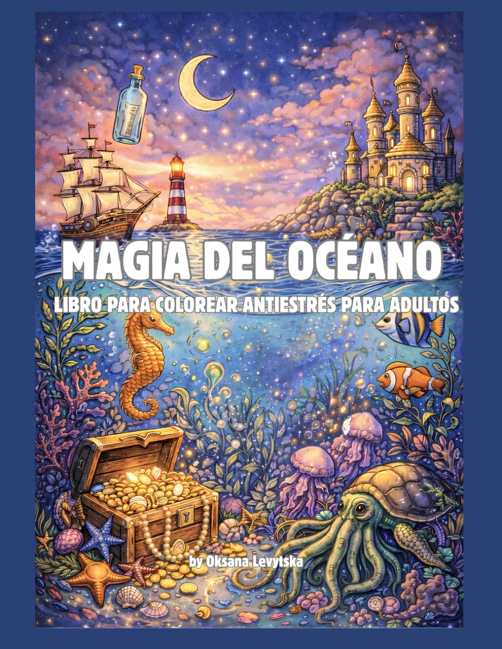 Magia del océano Libro para colorear antiestrés para adultos