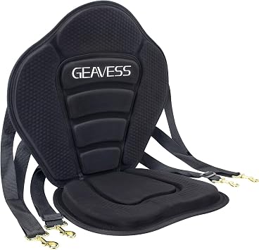 Kayak Seat, Universal Adjustable Kayak Seat with Back Support, Kayak Replacement Seat, Detachable Paddle Board Seat Fishing Boat Seat for Kayaking, Sup and Canoe