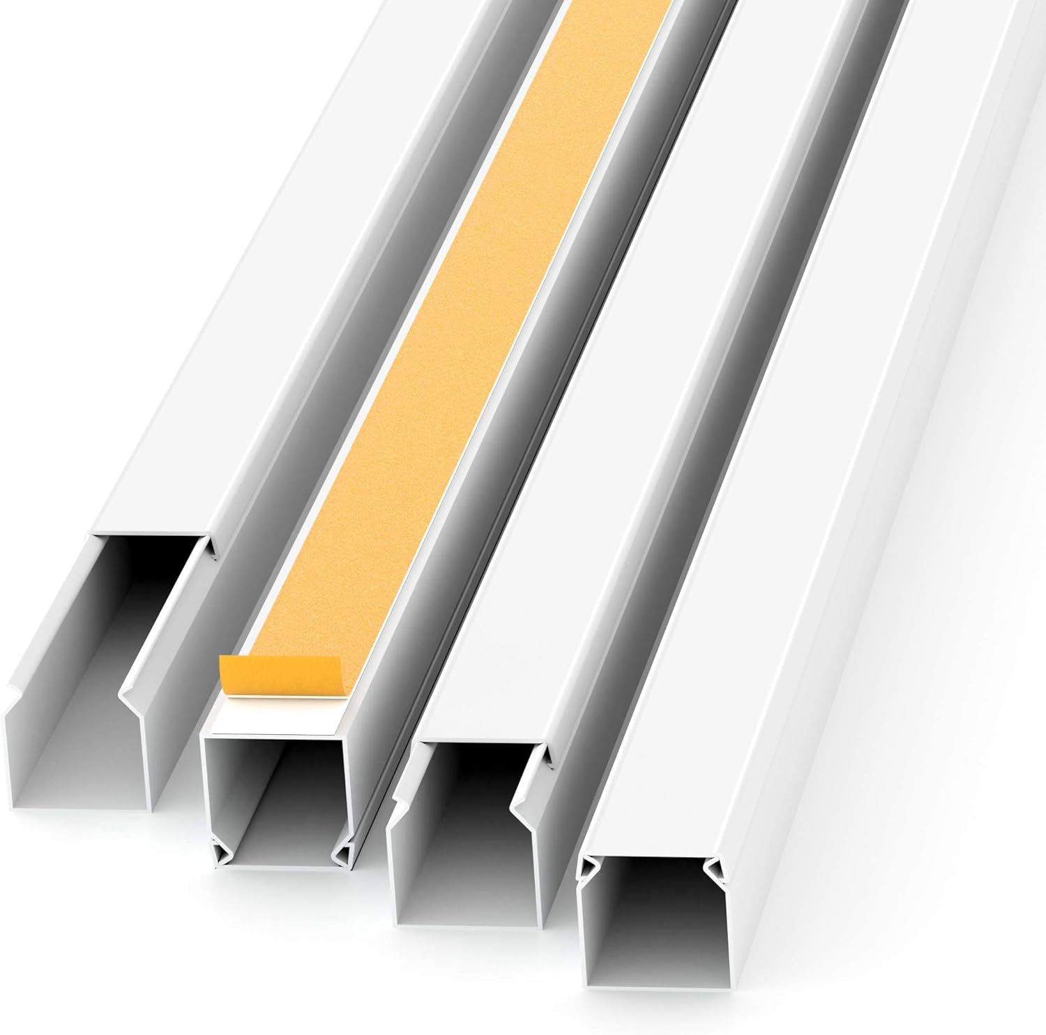 Kabelkanal Selbstklebend 19,1x11 Mm (Außenmaß), 1 M Länge, Aus PVC, Farbe Dunkelbraun Meliert – Für Saubere Kabelverlegung
