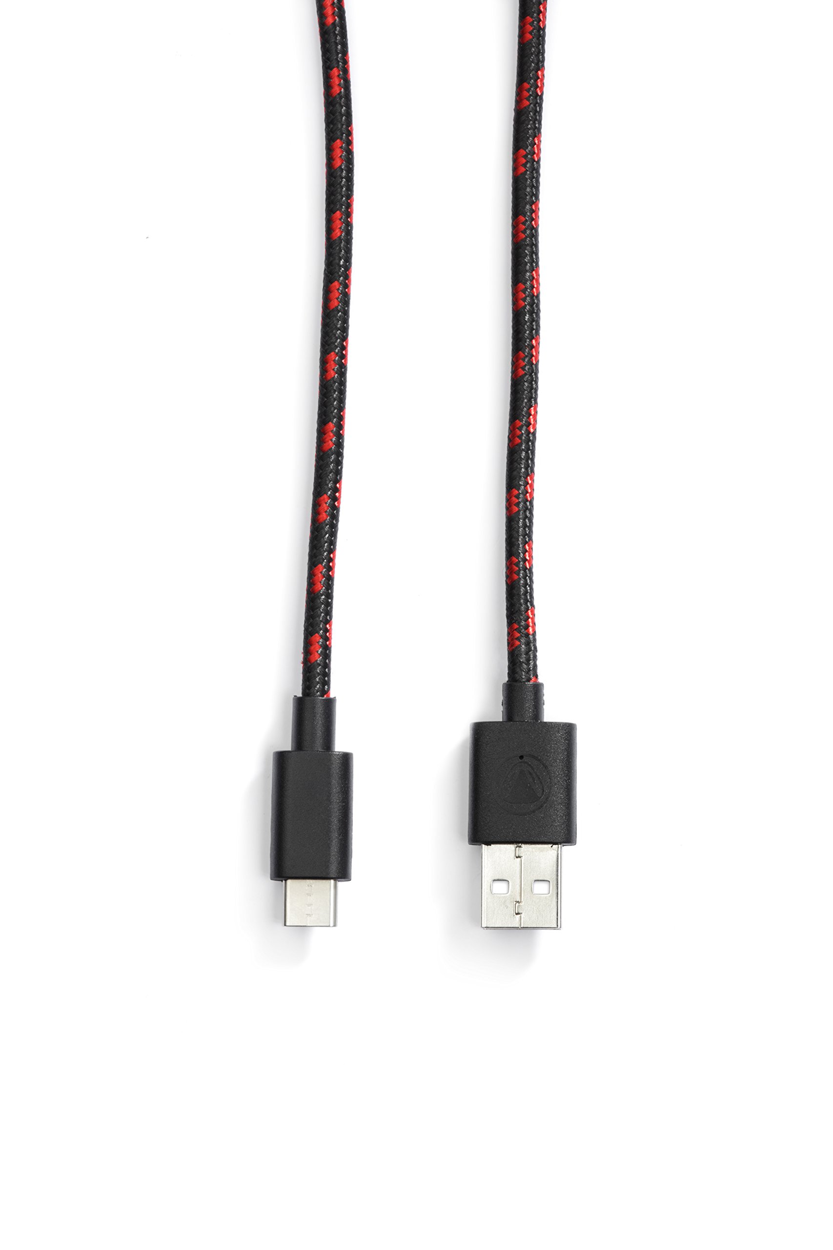 snakebyte Switch USB CHARGE:CABLE - rot/schwarz - 3m Kabellänge, USB Type-C Ladekabel für Nintendo Switch, Smartphones, Controller und Gamepads, robustes Mesh-Kabel