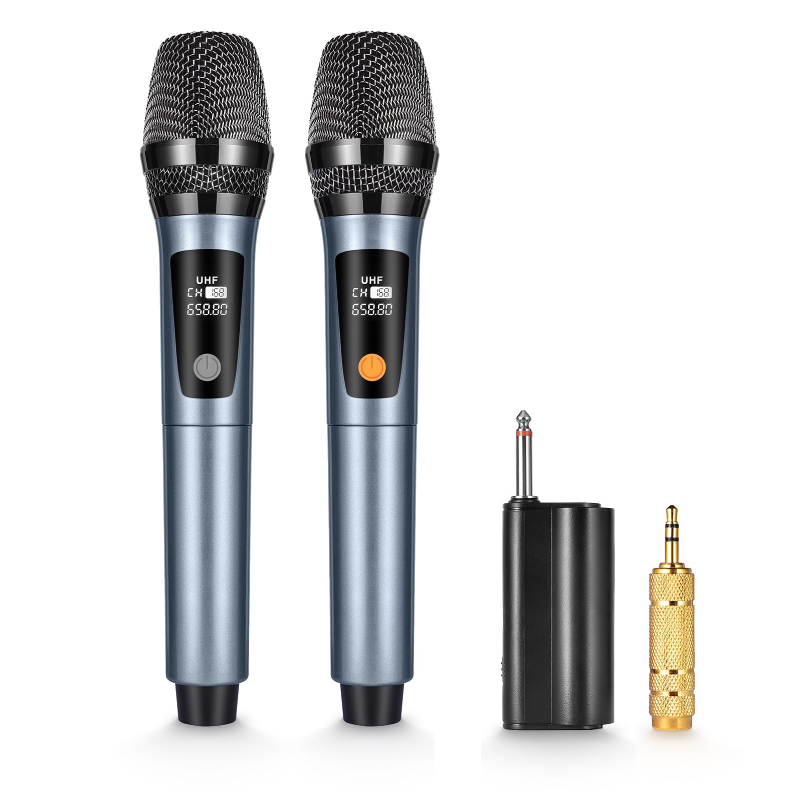 XZL UHF Wireless Microphone, Rechargeable Two Cordless Microphones