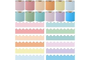 Elcoho Macaron Neon Scalloped Bulletin Board Borders