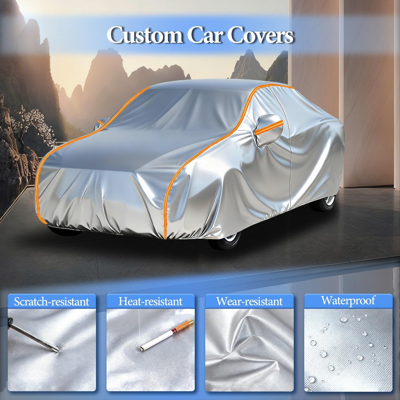 Fundas De Coche para Ford Transit Custom Nugget/Kombi L1 Van 2023-2025, Anti-UV, Resistente Al Polvo Lluvia Nieve protección para Todo Tipo de Clima