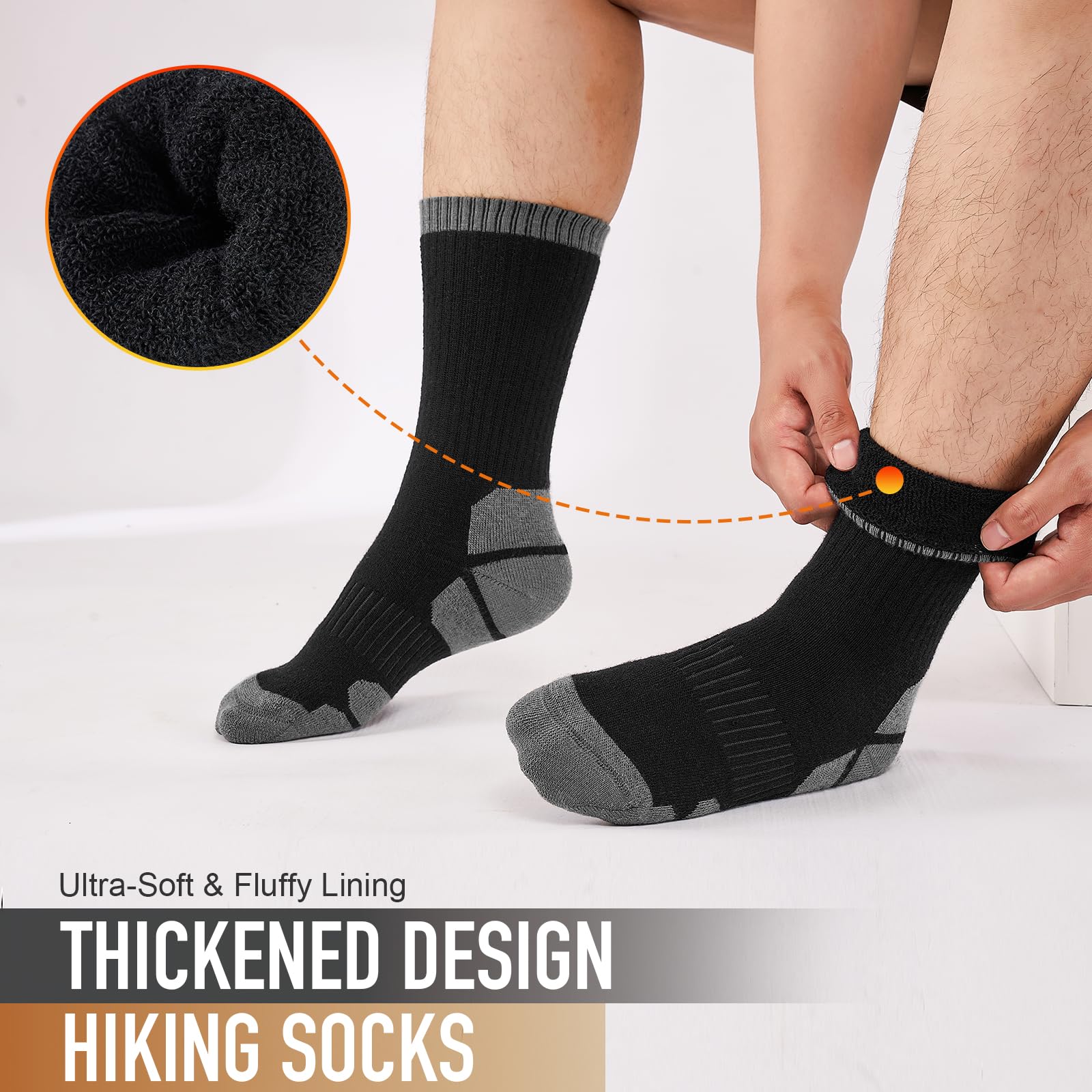 Niorasen Calcetines Merino Hombre Mujer Trekking Senderismo 3 Pares Antibacterianos Antiampollas Transpirables