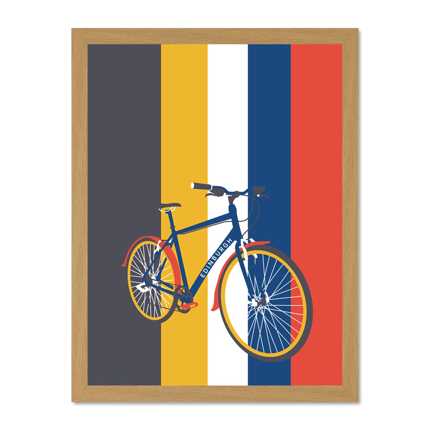Wee Blue Coo Edinburgh Transport Bicycle 18x24 Large Framed Art Print Poster Wall Decor 18x24 inch