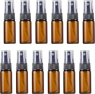 Botellas de rociador de vidrio ámbar de 10 ml, de Protable, rellenables, fragancia, perfume, muestra, frascos, envases cosméticos para viajes y salidas, ámbar, 10ml/0.34oz, Moda