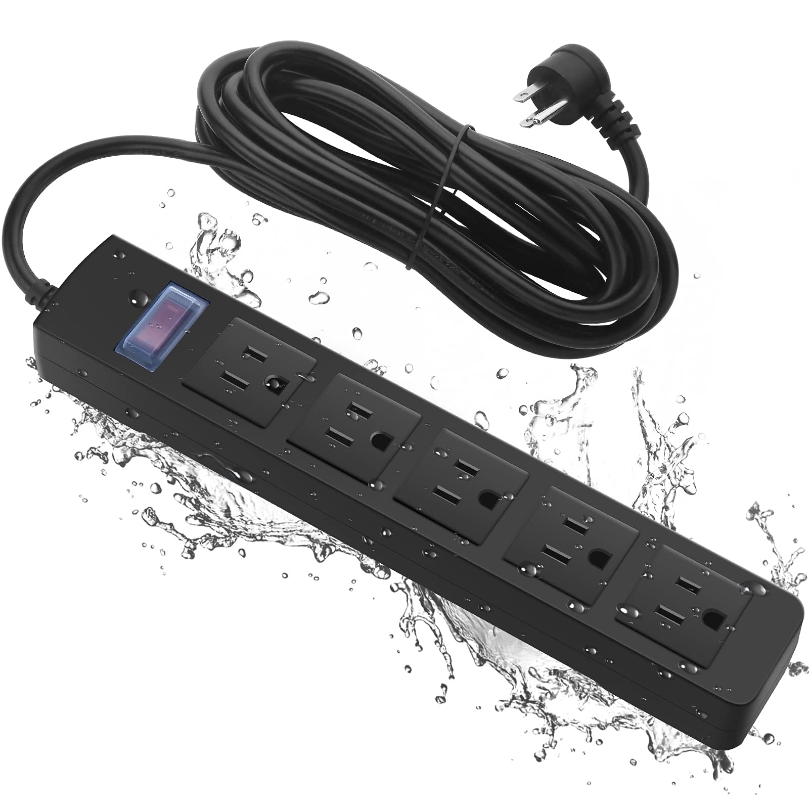 Buy 15 Ft Outdoor Power Strip Waterproof,Exterior Power Strip Weatherproof,1600J Surge Protector
