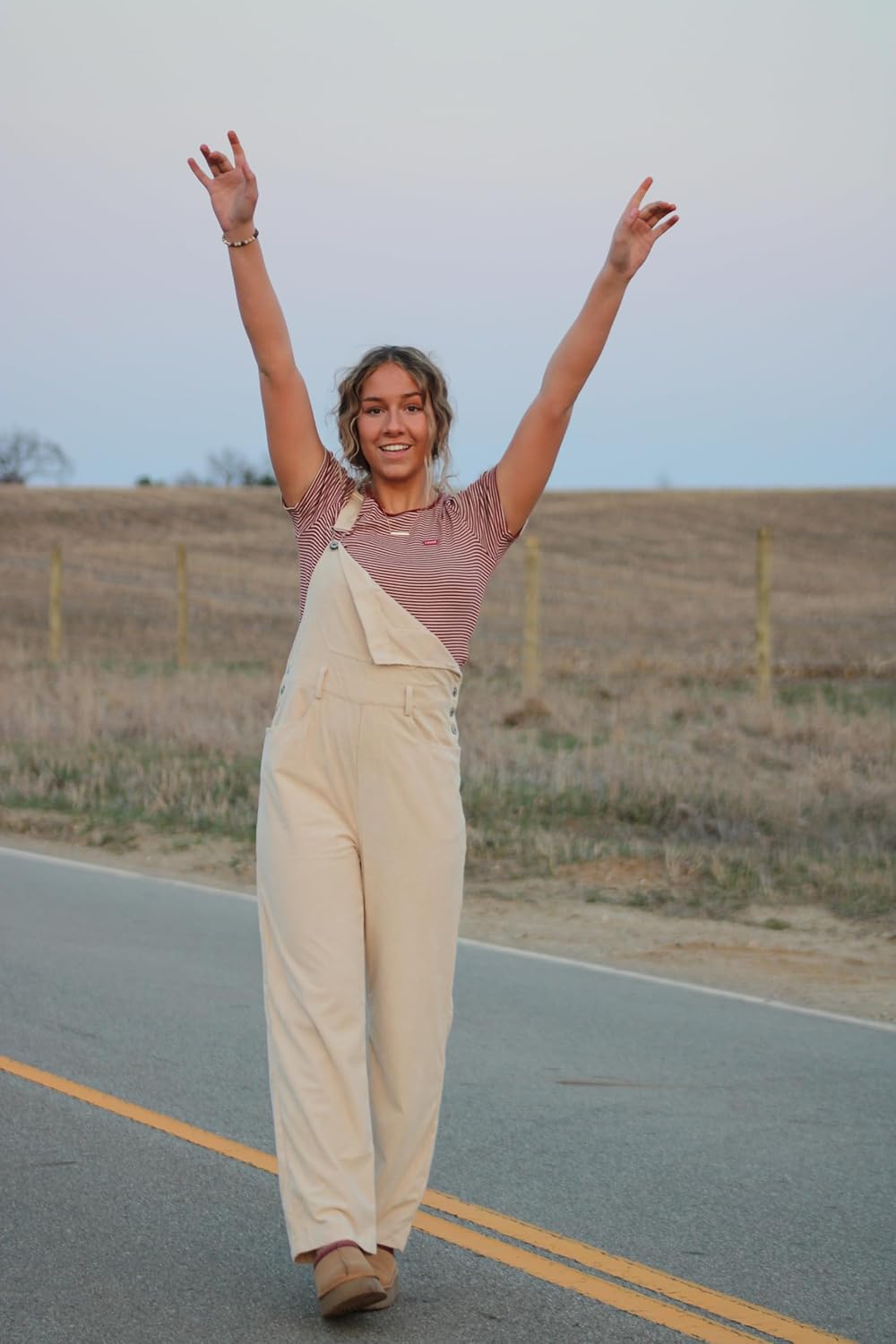 Onedreamer Women's Corduroy Overalls With Adjustable Straps, Baggy Bib Jumpsuit, Casual With Pockets - Image 2