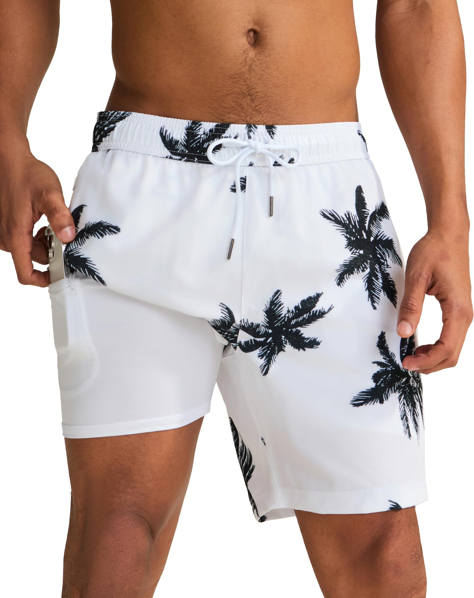 maamgic 2 in 1 Mens Swim Trunks 7 Inch Swim Shorts Swim Suits Board Shorts