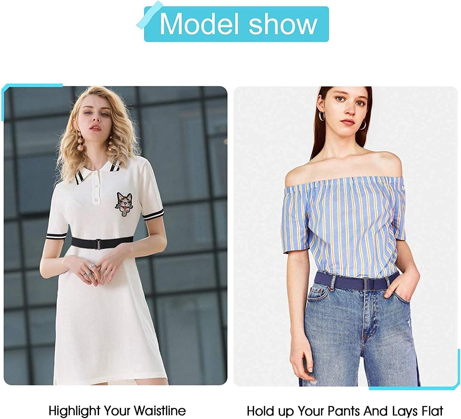 JASGOOD 3/4/5/6 Pack Women Adjustable Crop Top Band Sweater Tuck Band Invisible Strap Belts Elastic Belt For Shirts - Image 4