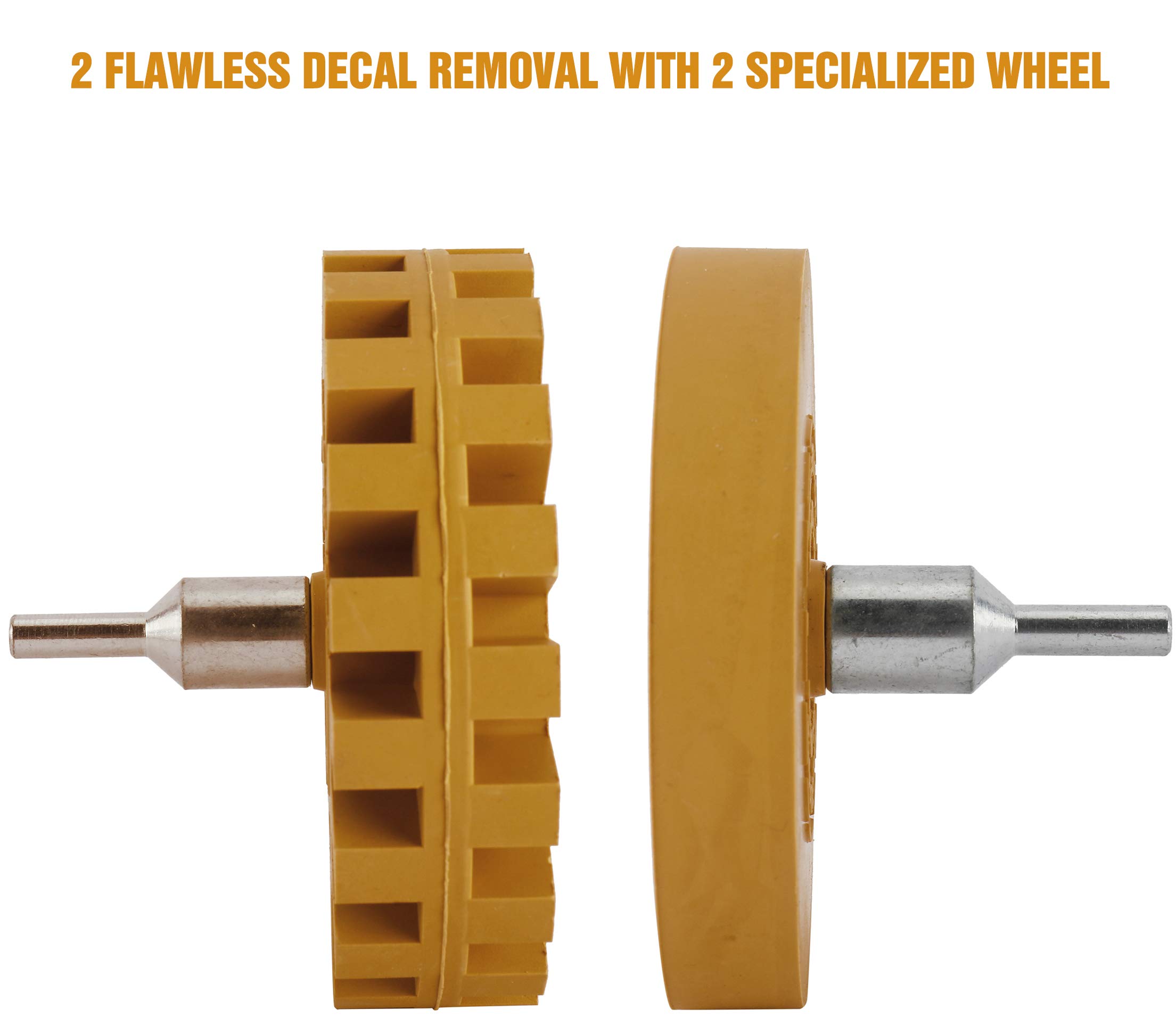 Toolly Juego de ruedas para quitar calcomanías de coche, herramienta universal de eliminación de calcomanías de vinilo para tu caravana, camión, barco, avión