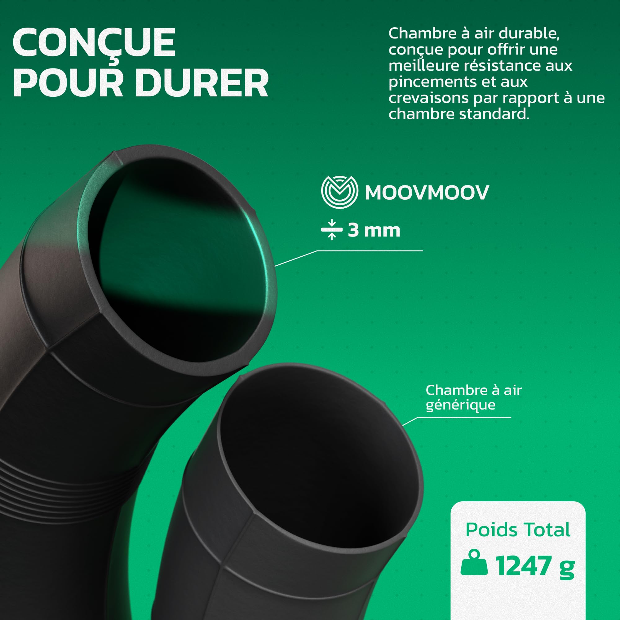 MoovMoov Chambre à Air Moto 21 Pouces pour Pneus 90/90-21, 100/70-21, 100/80-21 et 3.00-21 - Roue Avant - Trail, Adventure, Enduro, Motocross, Dual Sport - Version Standard/Pro Renforcée