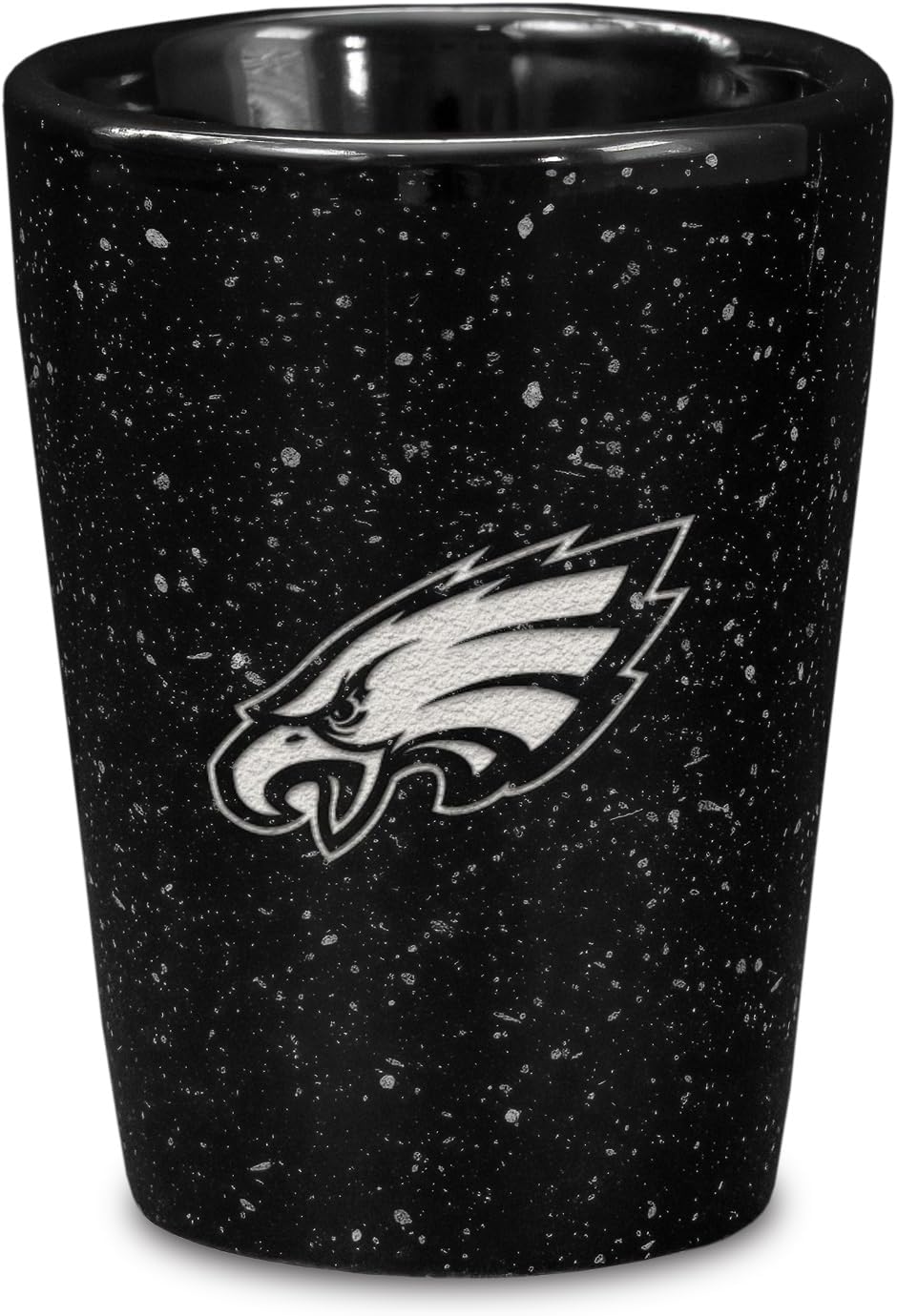 Philadelphia Eagles 2oz Ceramic Shot Glass Laser Engraved Logo Rico Industries NFL Fan Drinkware