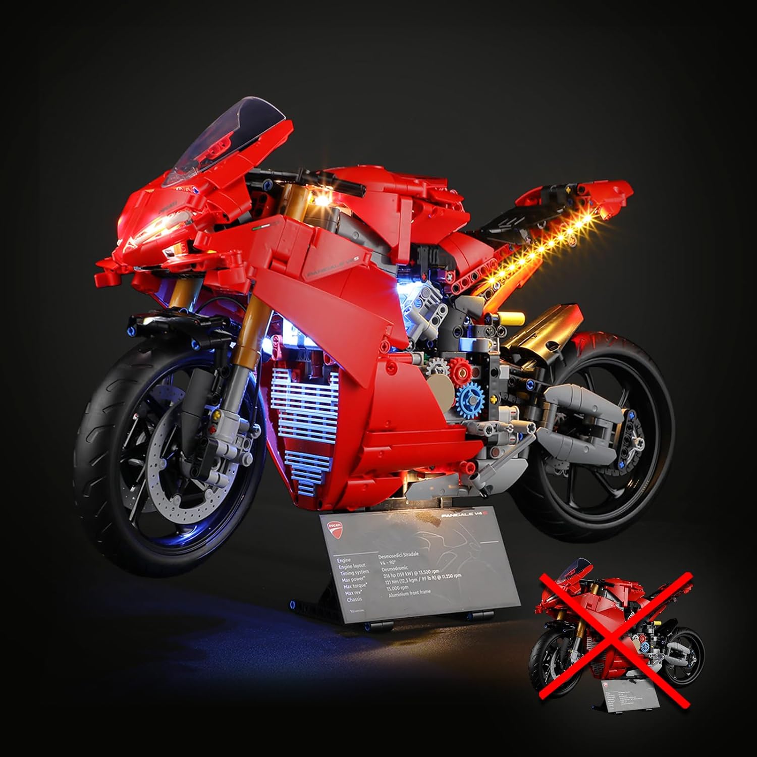 LIGHTAILING Light for Lego-42202 Ducati Panigale-V4-S Motorcycle - Led Lighting Kit Compatible with Lego Building Blocks Model - NOT Included The Model Set