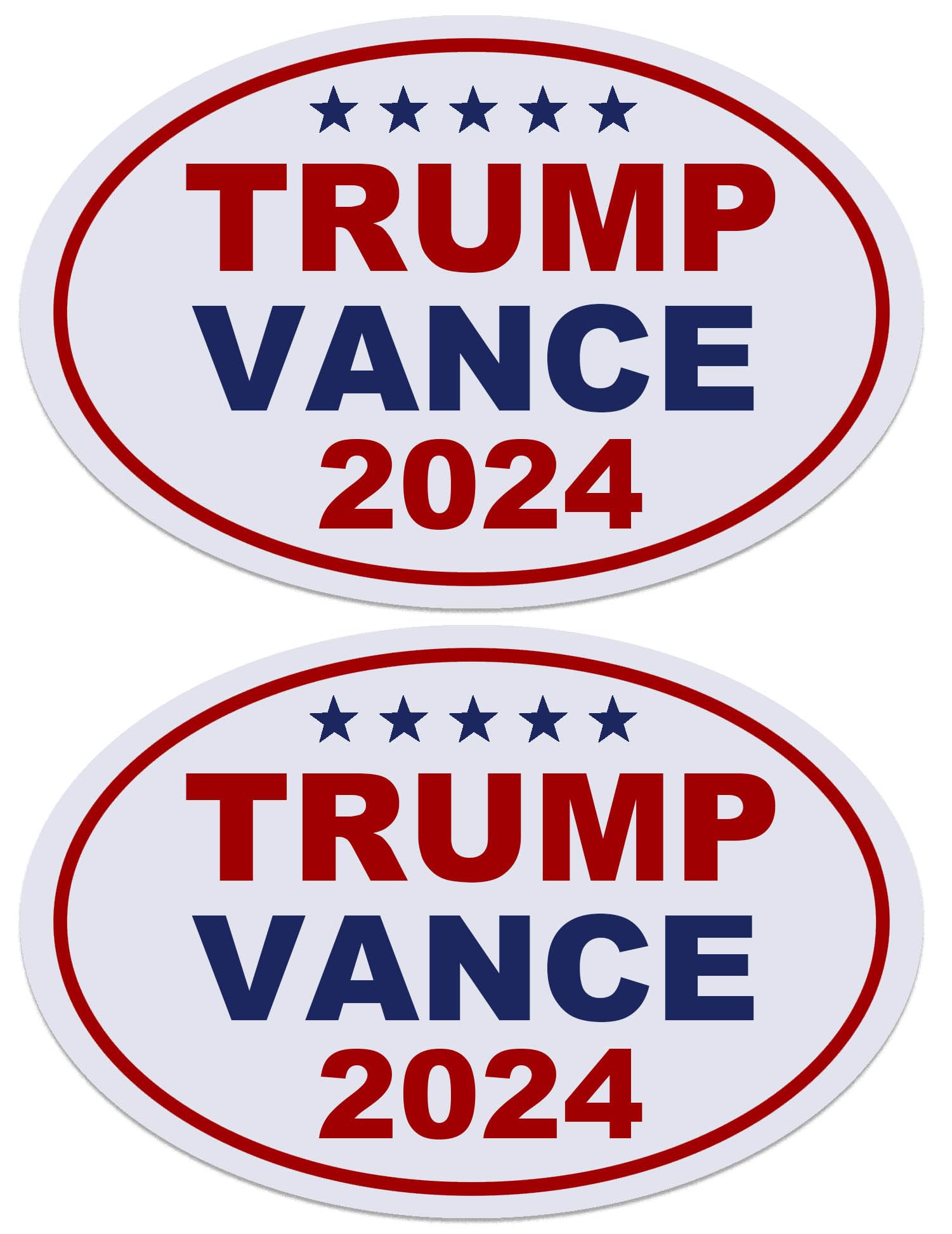 FEUENS 2 Pack Trump Vance 2024 Magnets Reflective Vinyl Sign Laptop Decal Car Bumper Window Waterproof Magnet Decoration, White, TP-01