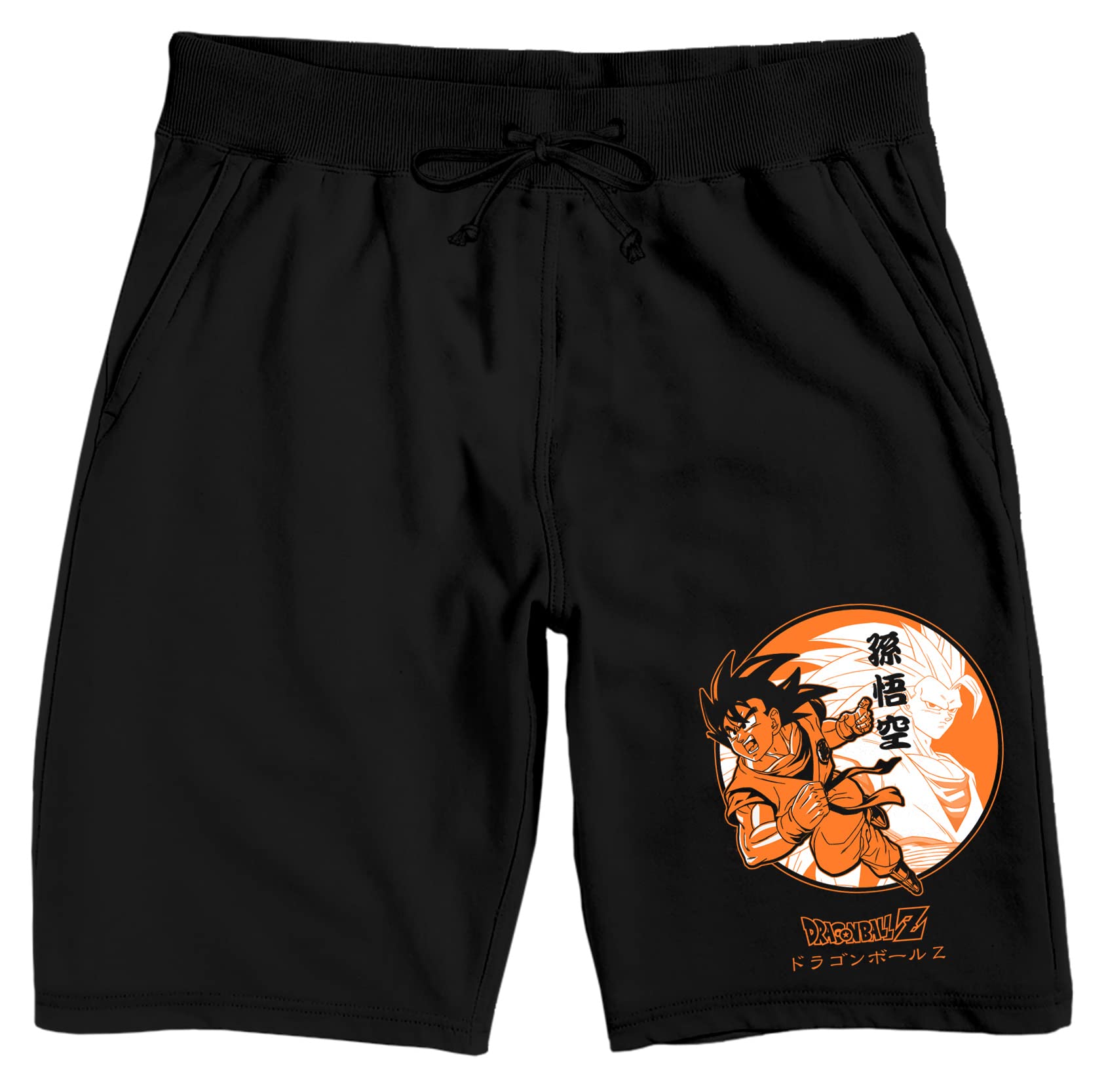 Dragon Ball Z Goku Kanji Men's Black Sleep Pajama Shorts X-Large Black