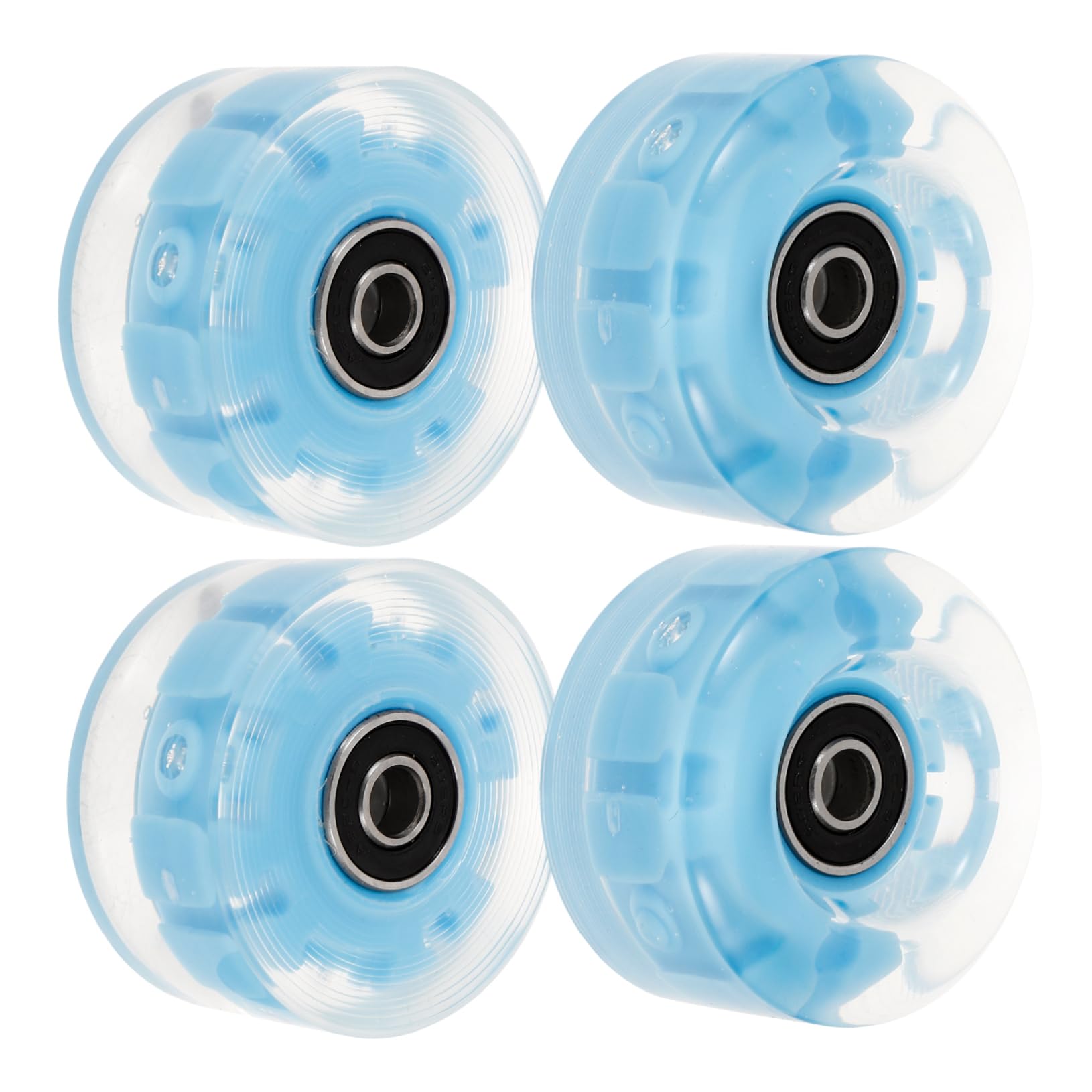 BESPORTBLE 4pcs Roller Skating Wheels with Flashing Lights High Elasticity for Outdoor Indoor Skating Compatible with Brands Includes Wrench for Easy Installation