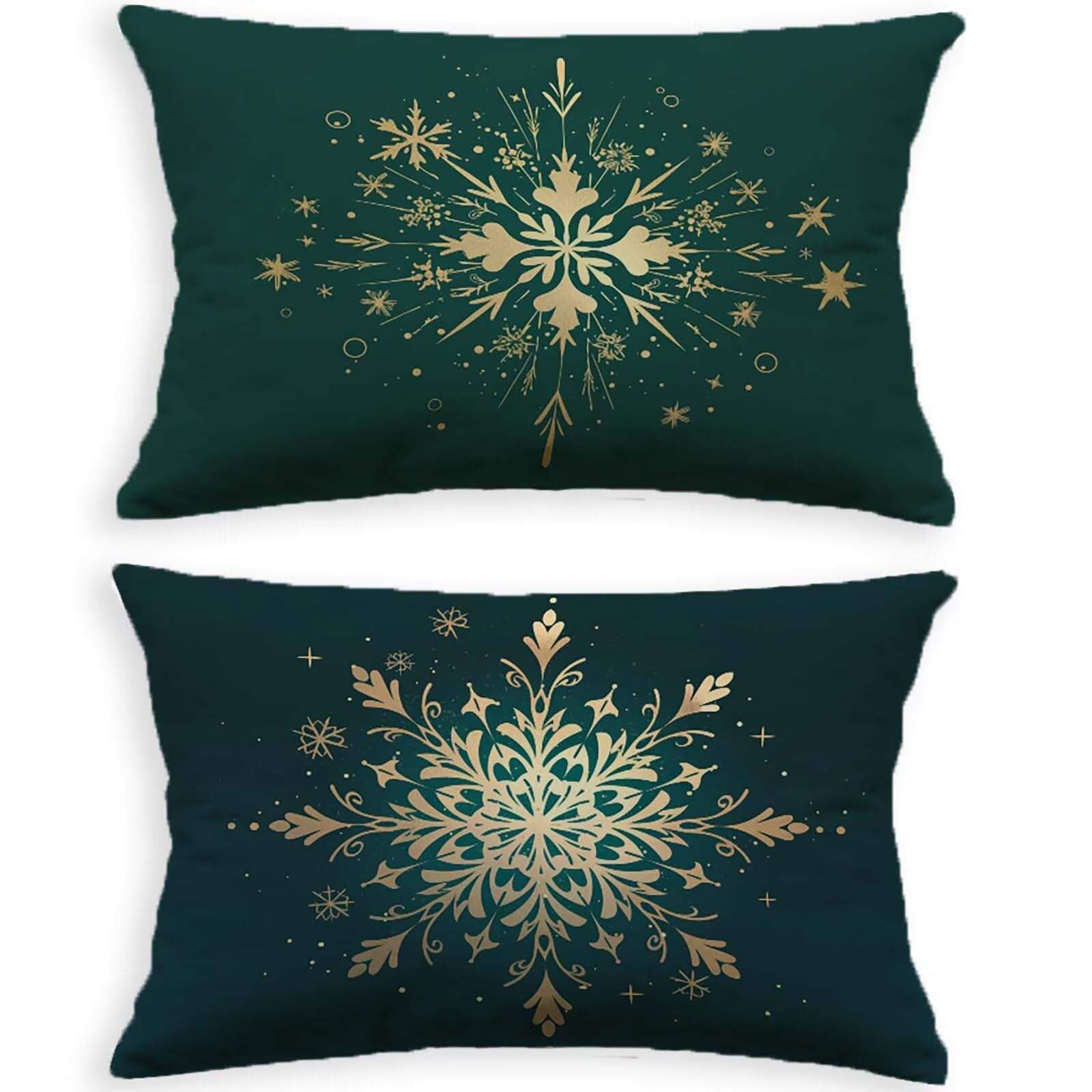 Taie oreiller 60x80cm vert en velours haut de gamme avec zip invisible lot de 2 O-667B