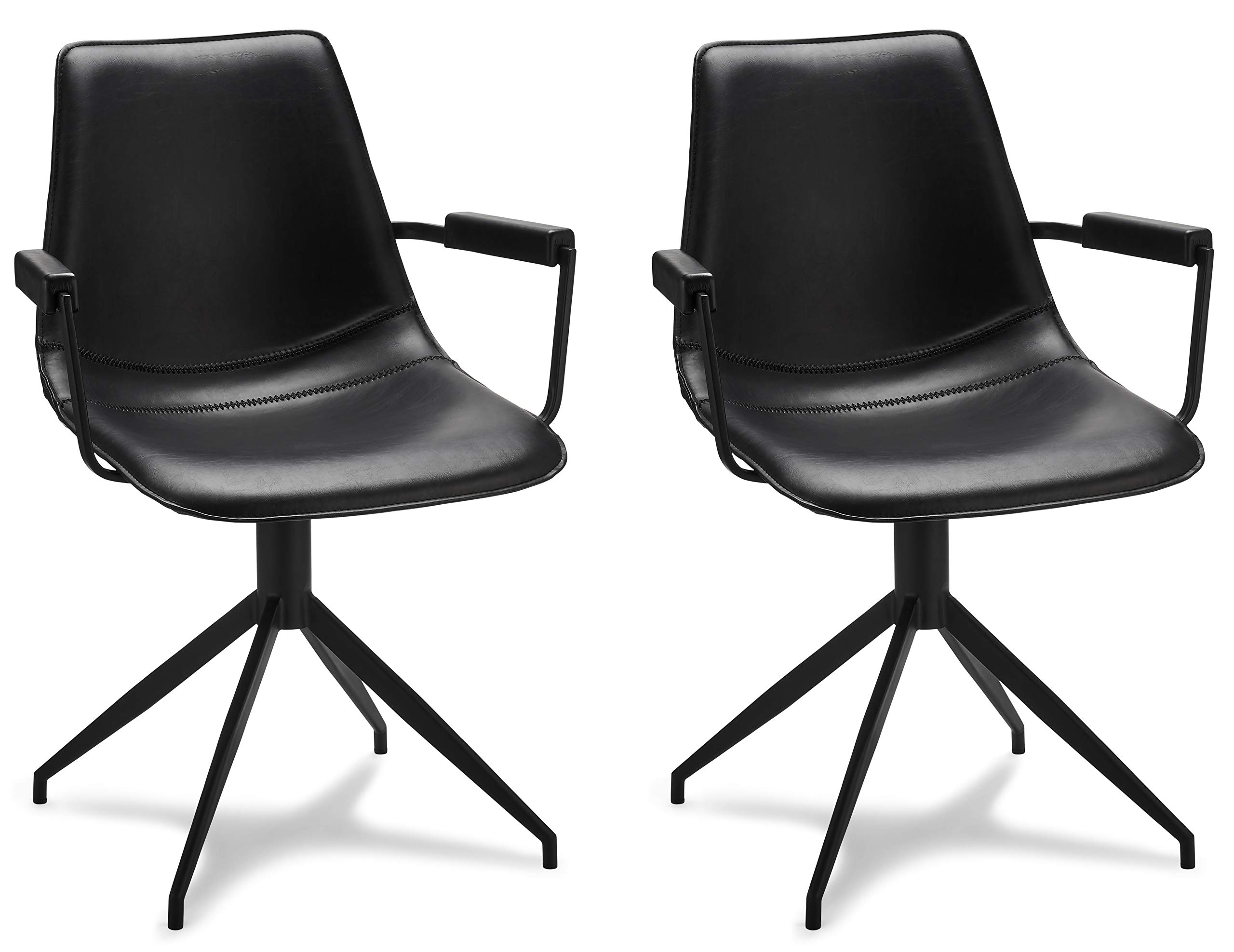 Set van 2 stoelen met armleuningen in fluweel en zwart metaal - Bordeaux - ELEANA