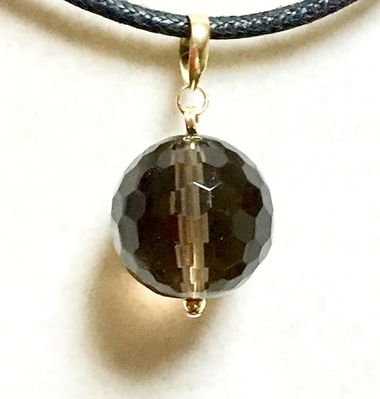 IP65防水 良品 高品質 K18 スモーキークォーツ 六角形 ネックレス