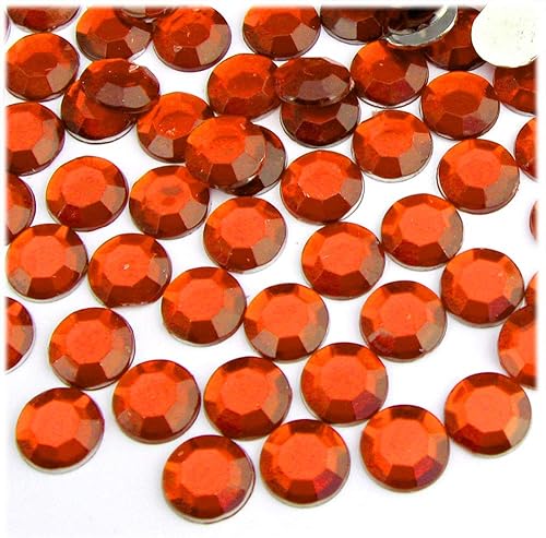Miniatura 8 de The Crafts Outlet 1,000 diamantes de imitación redondos de 0.394 in - parte trasera plana rojo rubí rojo
