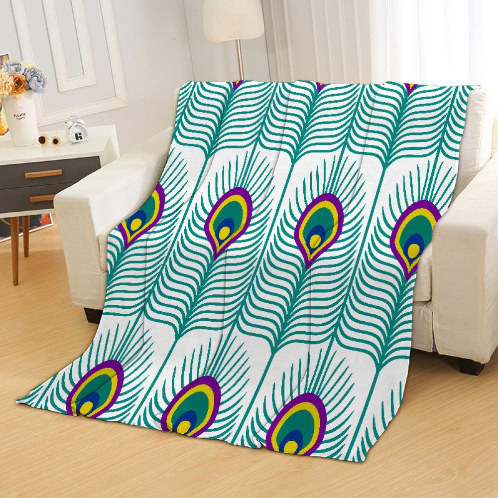 Couverture Sherpa motif paon une idée cadeau pour amis