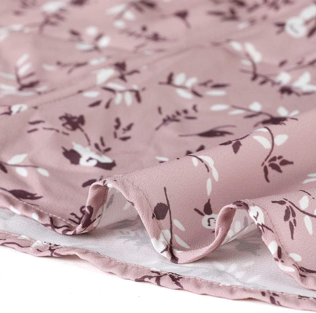 Allegra K Women's Floral V Neck Wrap Top Long Sleeve Tie Waist Ruffle Peplum Blouse - Image 6