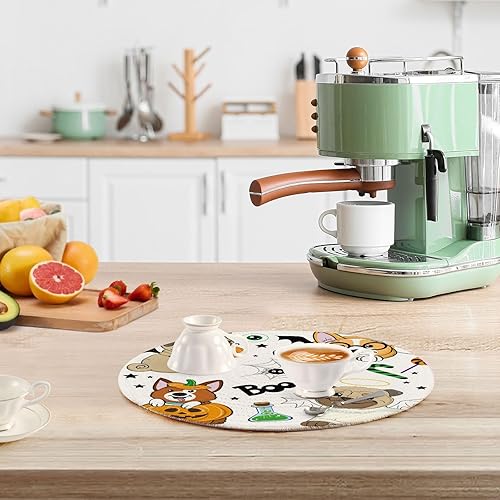 Miniatura 6 de ZRWLUCKY 3 Pcs Trivet Mats for Hot Pots and Pans 15in Cotton Thread Weave Absorb Water Hot Pads for Crock Pot Bathroom Decor Happy Halloween Kawaii