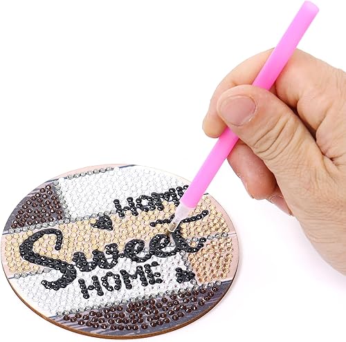 Miniatura 5 de GZKLSMY - 8 posavasos de pintura de diamantes para bricolaje kit de pintura de diamantes cojín de taza de bebidas mantel individual antideslizante