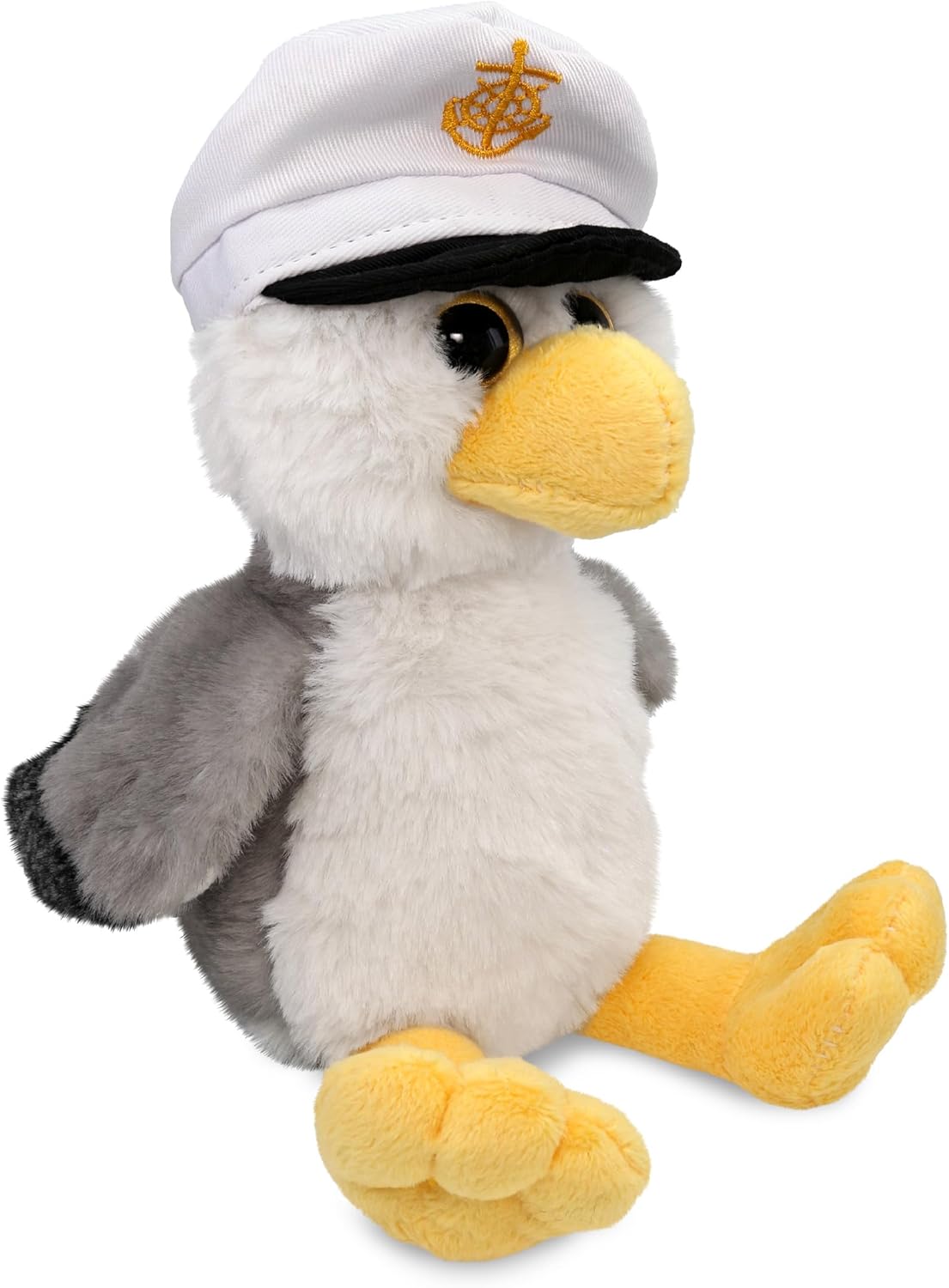 DolliBu Plush Seagull Stuffed Animal - Soft Huggable Gray Seagull Sailor, Adorable Playtime Plush Toy Animal, Cute Sea Bird Cuddle Gifts for Kids & Adults - 8 Inch