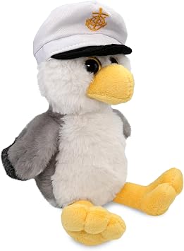 DolliBu Plush Seagull Stuffed Animal - Soft Huggable Gray Seagull Sailor, Adorable Playtime Plush Toy Animal, Cute Sea Bird Cuddle Gifts for Kids & Adults - 8 Inch