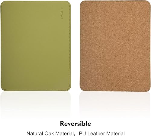 Miniatura 8 de EAGZFFI Alfombrilla de mouse de cuero, alfombrilla de mouse de madera, alfombrilla de mouse de doble cara, bordes cosidos, almohadillas de mouse