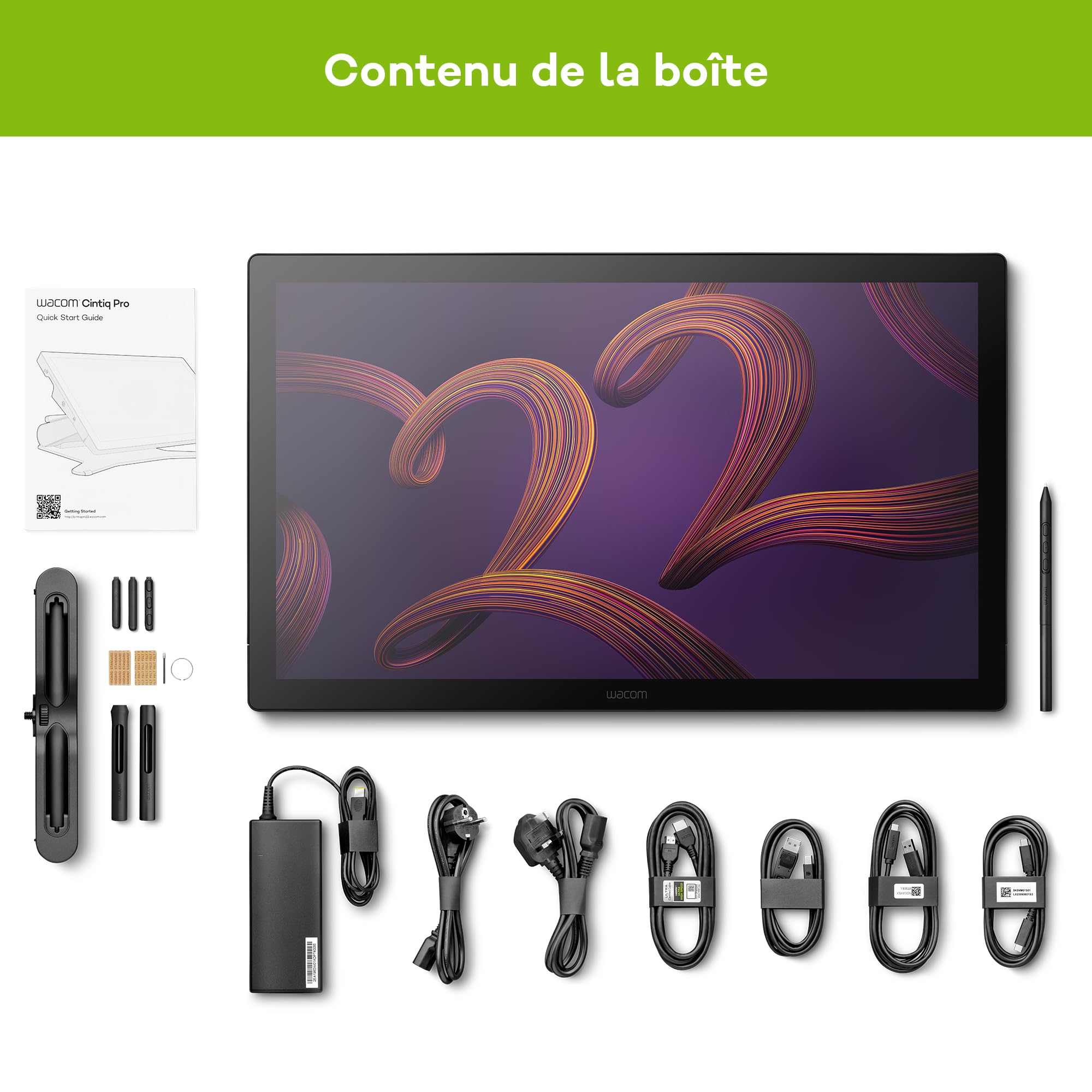 Wacom Cintiq Pro 22 Tablette Graphique sans Socle (résolution 4K, écran 21,5", 120 Hz, Prise en Charge HDR Gamma, Pantone Validated, 95% de l’Adobe RGB, Stylet Wacom Pro Pen 3, Saisie Multi-Touch)