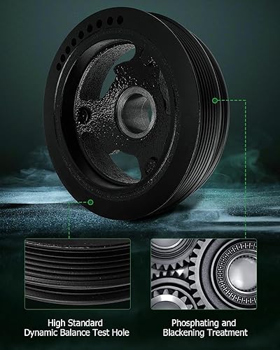 Miniatura 5 de SCITOO 594-401 polea de cigüeñal equilibrador armónico se adapta a 2007-2018 para Ford para Edge 2011-2017 para Ford Explorer 2009-2016 para Ford