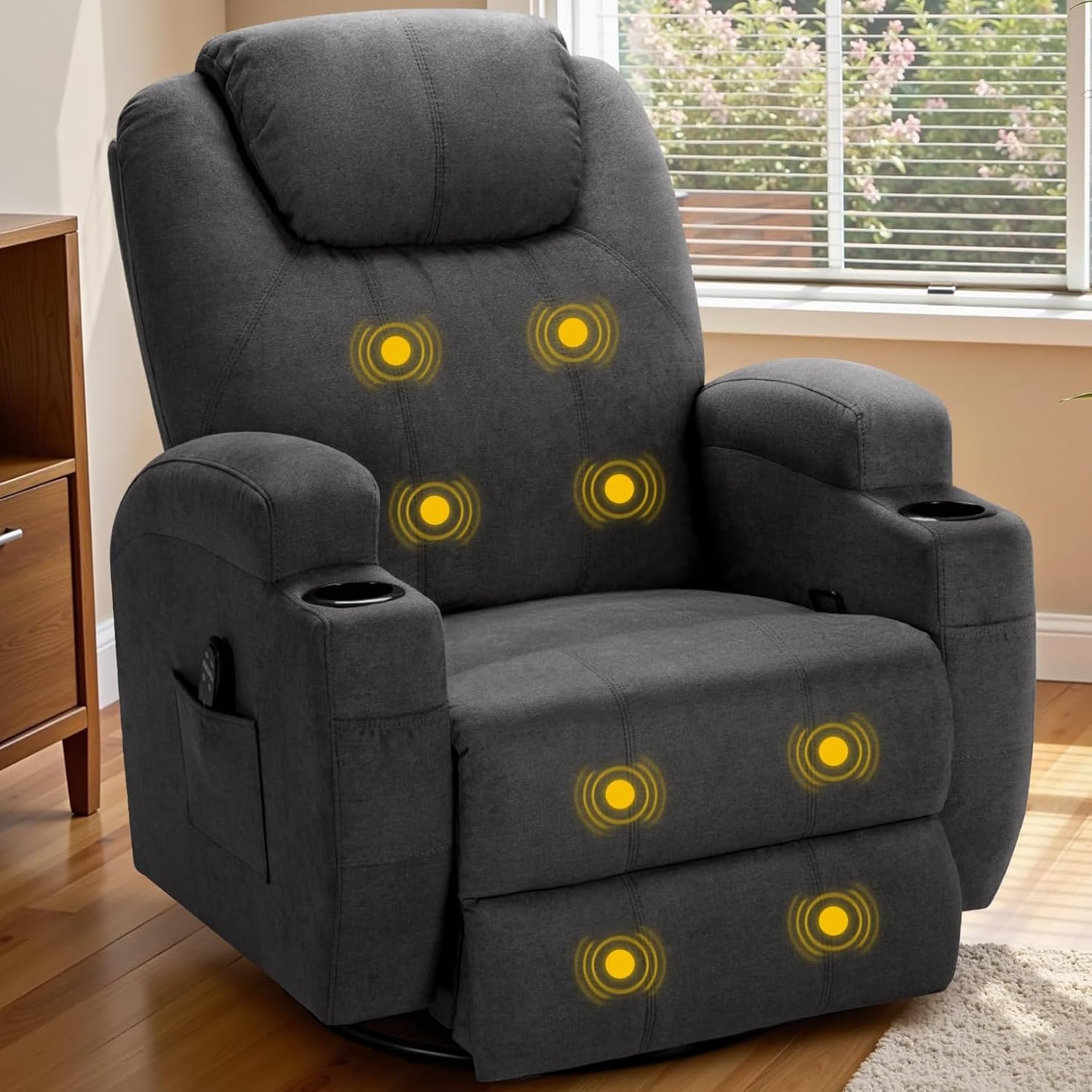 Furmax 360 Swivel Massage Rocker Recliner
