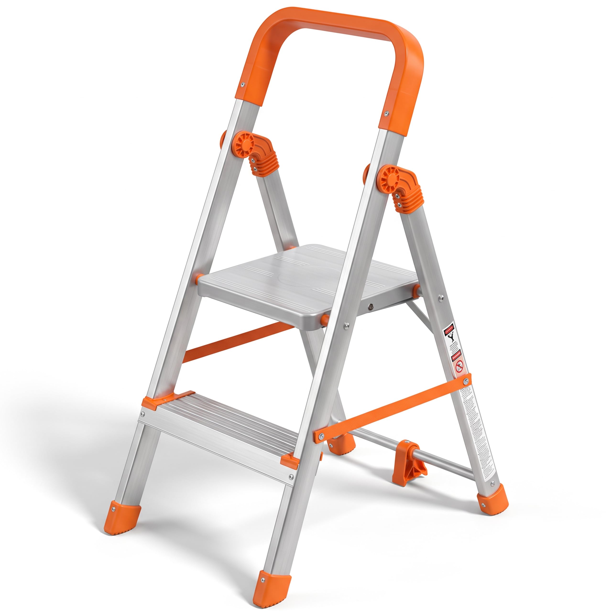 HOUZA Aluminium Ladder for Home 6 Steps Foldable with Railing & Anti-Skid Wide Steps | 6 Step Ladder for Home Use, Kitchen & Household | 250 Kg Load Capacity Folding Ladder | 5 Year Warranty (Orange) — Amazon image 8