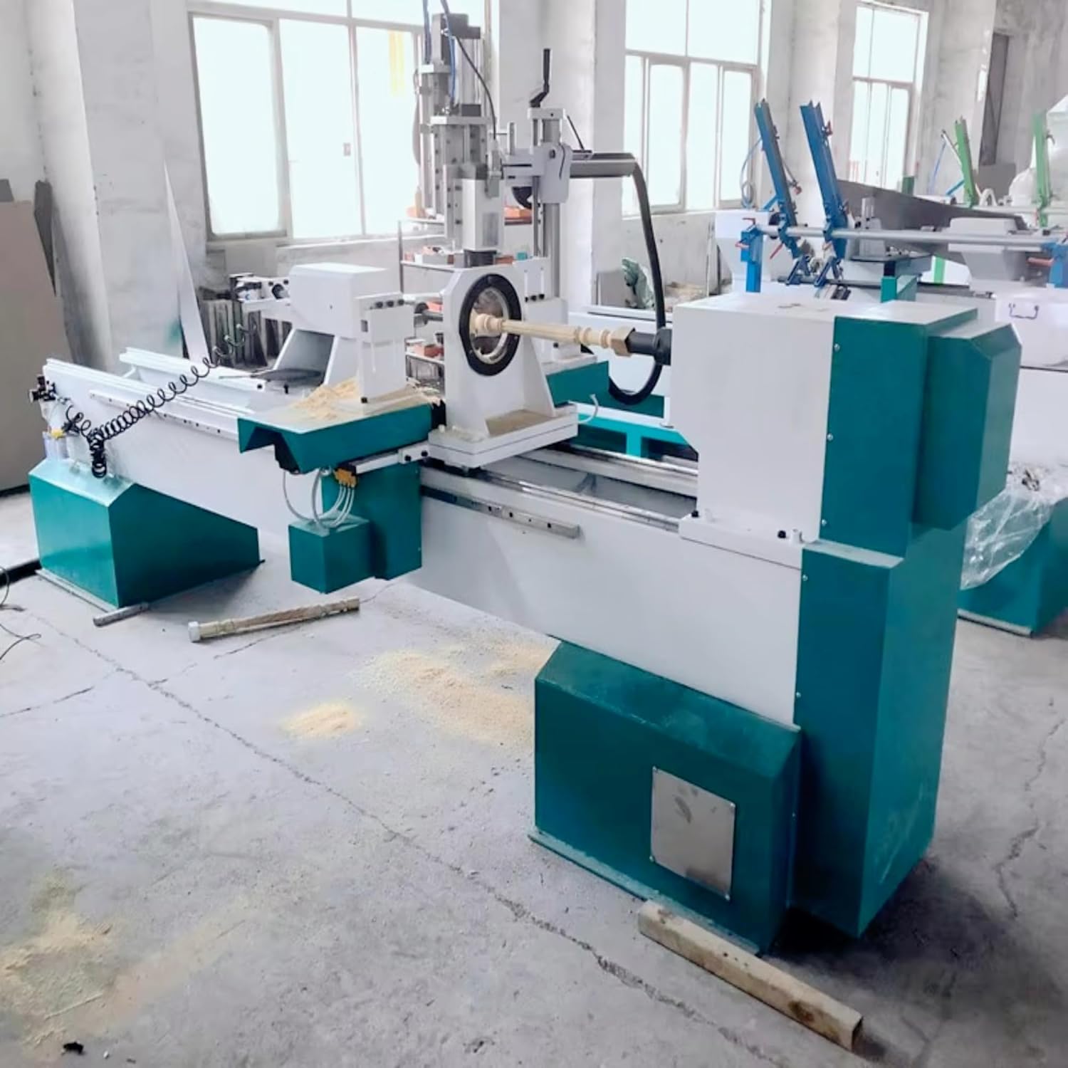 CA-1530 CNC Wood Lathe Machine Automatic Wood Turning Lathe for Furniture Table Legs Columns Multi Spindle Industrial Woodworking Lathe Heavy Duty
