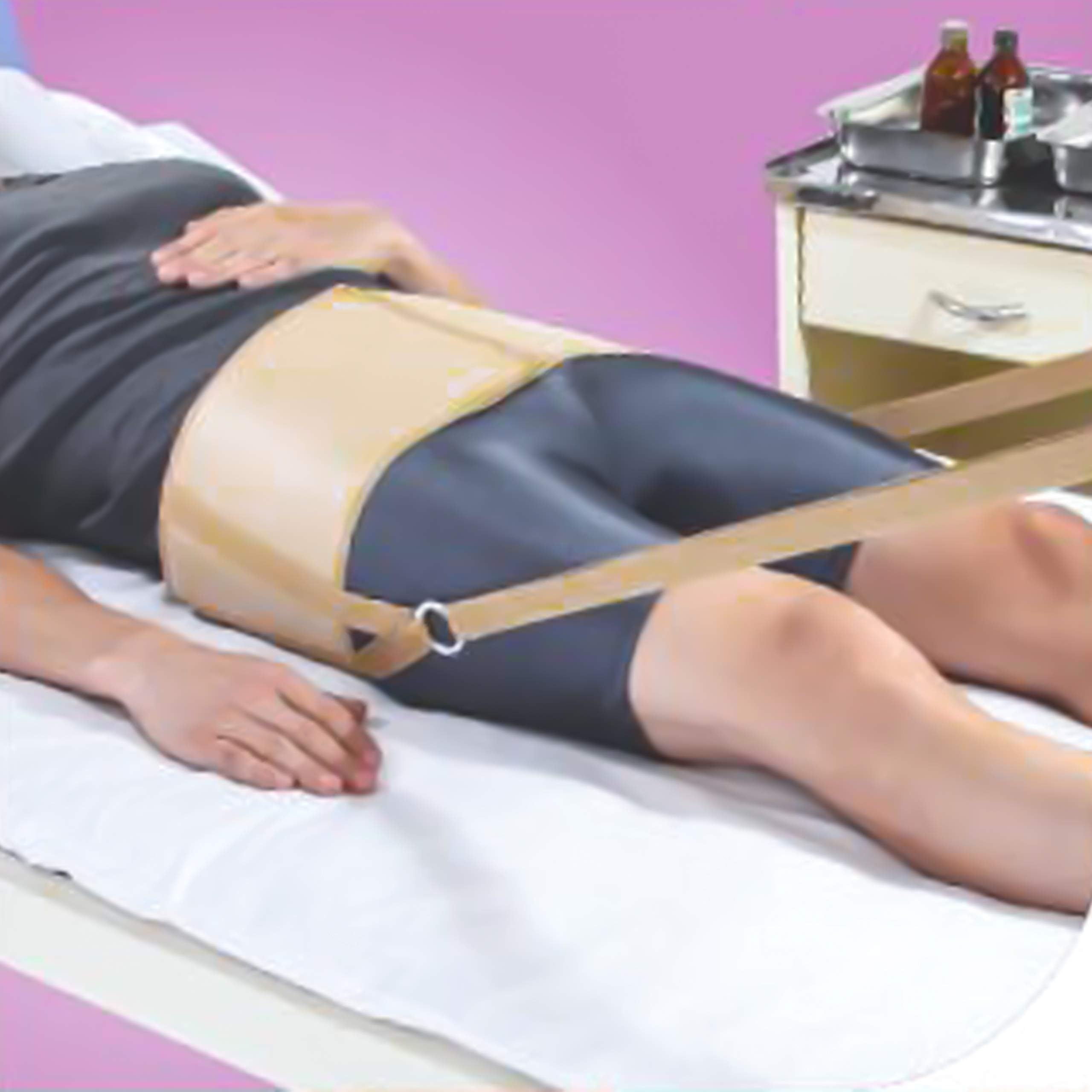 Pelvic Traction Kit with Weight Bag, align fractures of the spine, to provide traction to the lumbar & pelvic region, Back support (Medium)