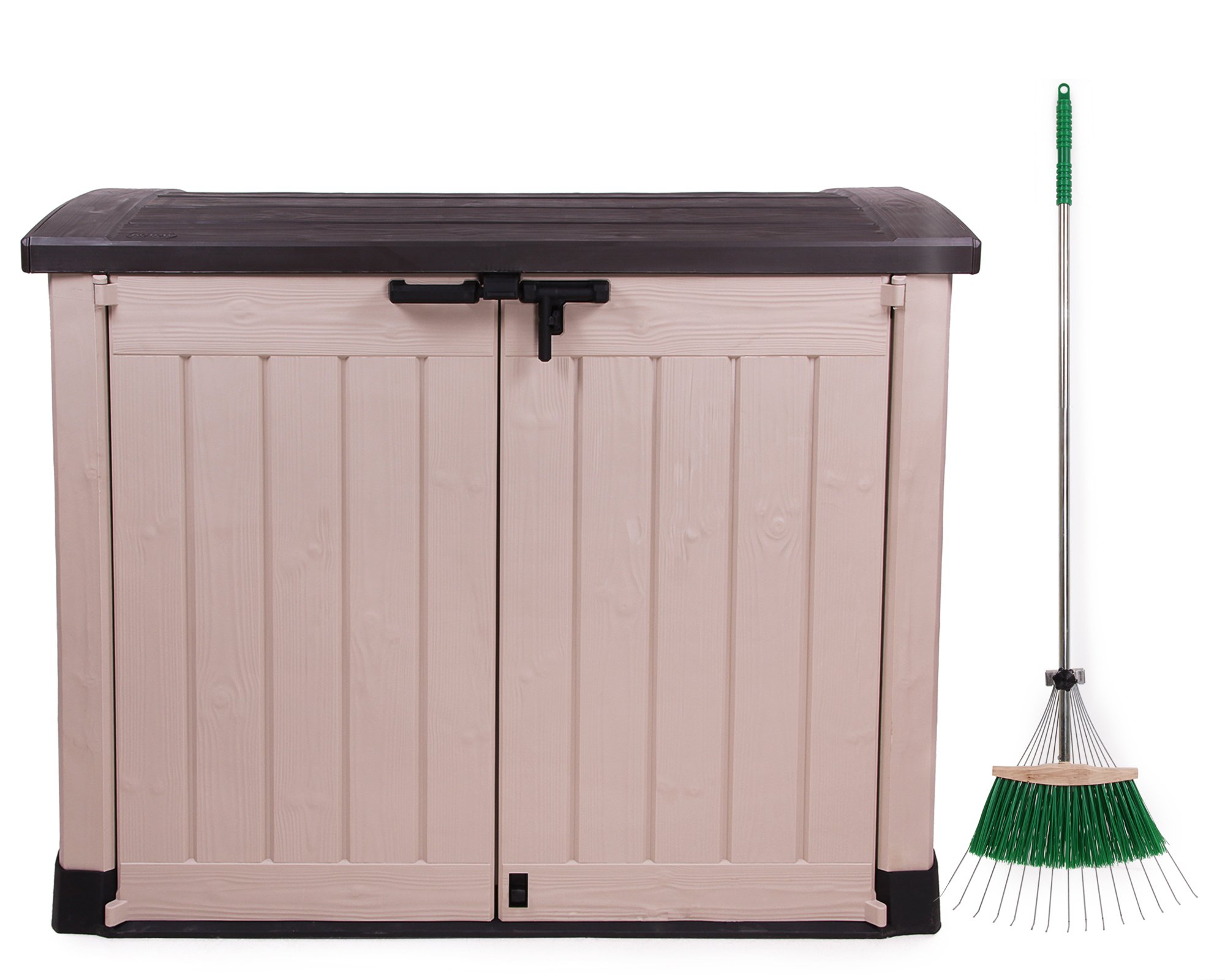 Buy Ondis24 Keter ARC Wheelie Bin Box Garden Box Tool Box with Leaf
