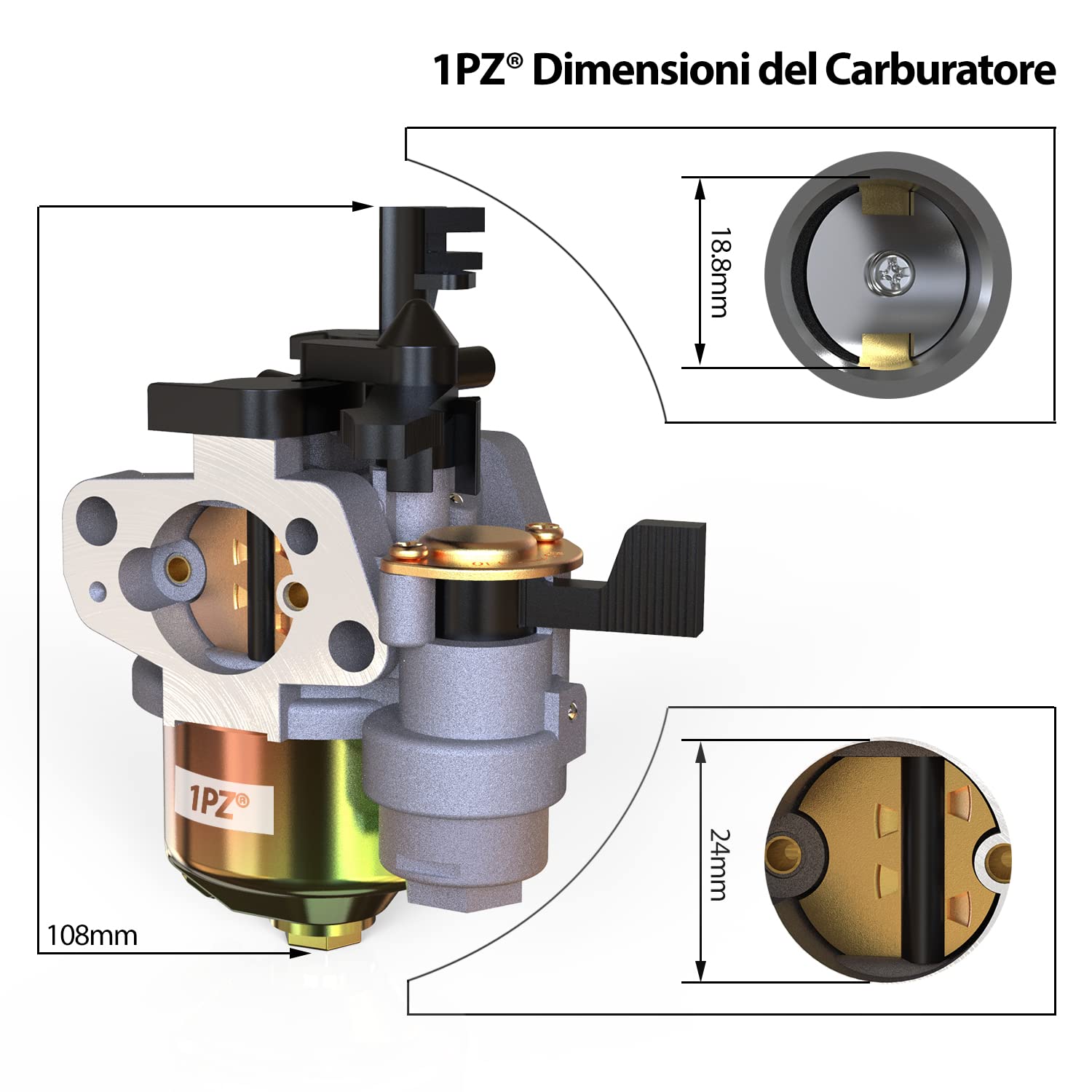 1PZ CG1-W50 Carburatore Sostitutivo per Honda GX110 GX120 GX140 GX160 GX168 GX200 4HP 5.5HP 6.5HP 16100-ZH8-W61