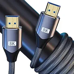 Cabo HDMI 2.1, 8k - 5 Metros - 8K 60Hz/4K 120Hz/2K 144Hz, 48Gbps, Blindado Banhado Ouro, Compatível com PS5, Xbox Series X/S, TVs e Monitores