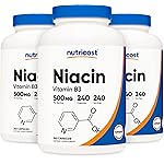 Nutricost Niacin (Vitamin B3) 500mg, 240 Capsules (3 Bottles) - Niacin Flush
