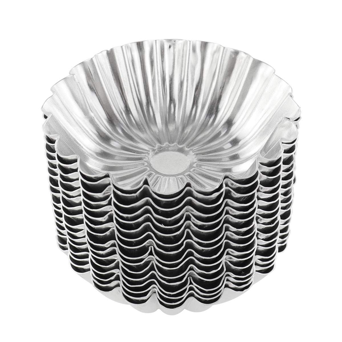 20Pcs Egg Tart Molds, Mini Tart Pan Aluminium Pie Tins Cupcake Cake Baking Cups