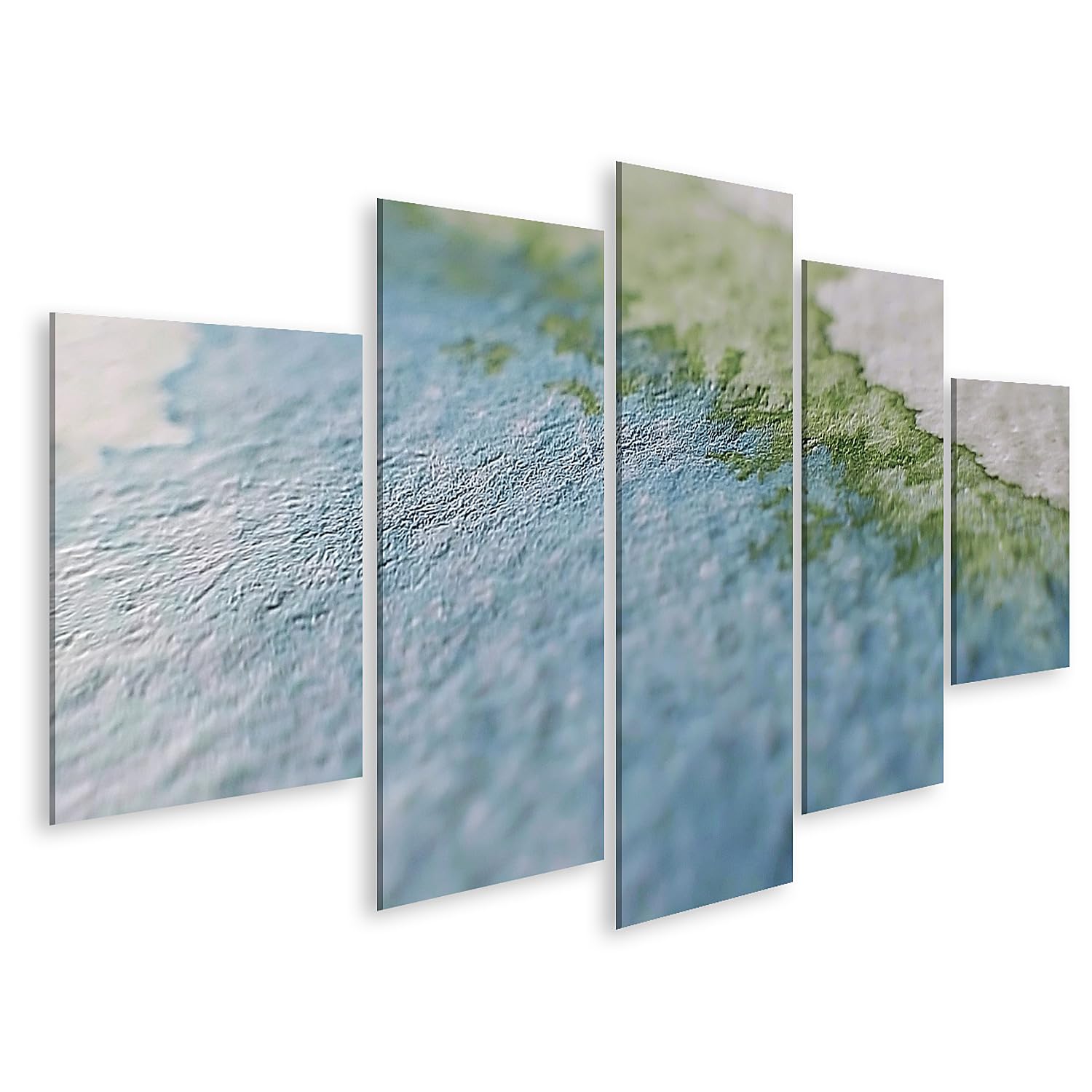 islandburner Bild auf Leinwand Sanfte Aquarellverläufe Kunstdruck Wohnzimmer Für Kunstliebhaber - 5-teilig