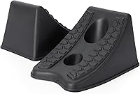 Vista 9 de TONDA Cuña de rueda de alta resistencia para automóvil, remolque de viaje, 8 x 4.7 x 4.7 pulgadas, paquete de 4, color negro