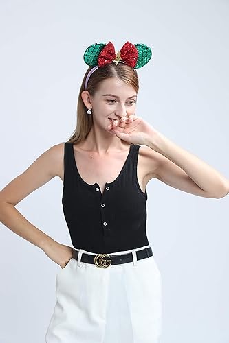 Miniatura 7 de FANYITY - Orejas de ratón diadema con orejas de ratón y lentejuelas para niños niñas y mujeres disfraz de princesa Cosplay decoración para