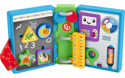 Fisher-Price GWT66​ Laugh & Learn 123 Schoolbook, Electronic Activity Toy with Lights, Music
