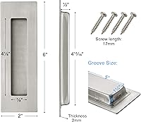 Vista 2 de Malimali Tiradores Empotrados con Tirador al Ras de 6 Pulgadas para Puerta de Bolsillo de Granero, Manija de Puerta Corrediza de Armario, Herrajes